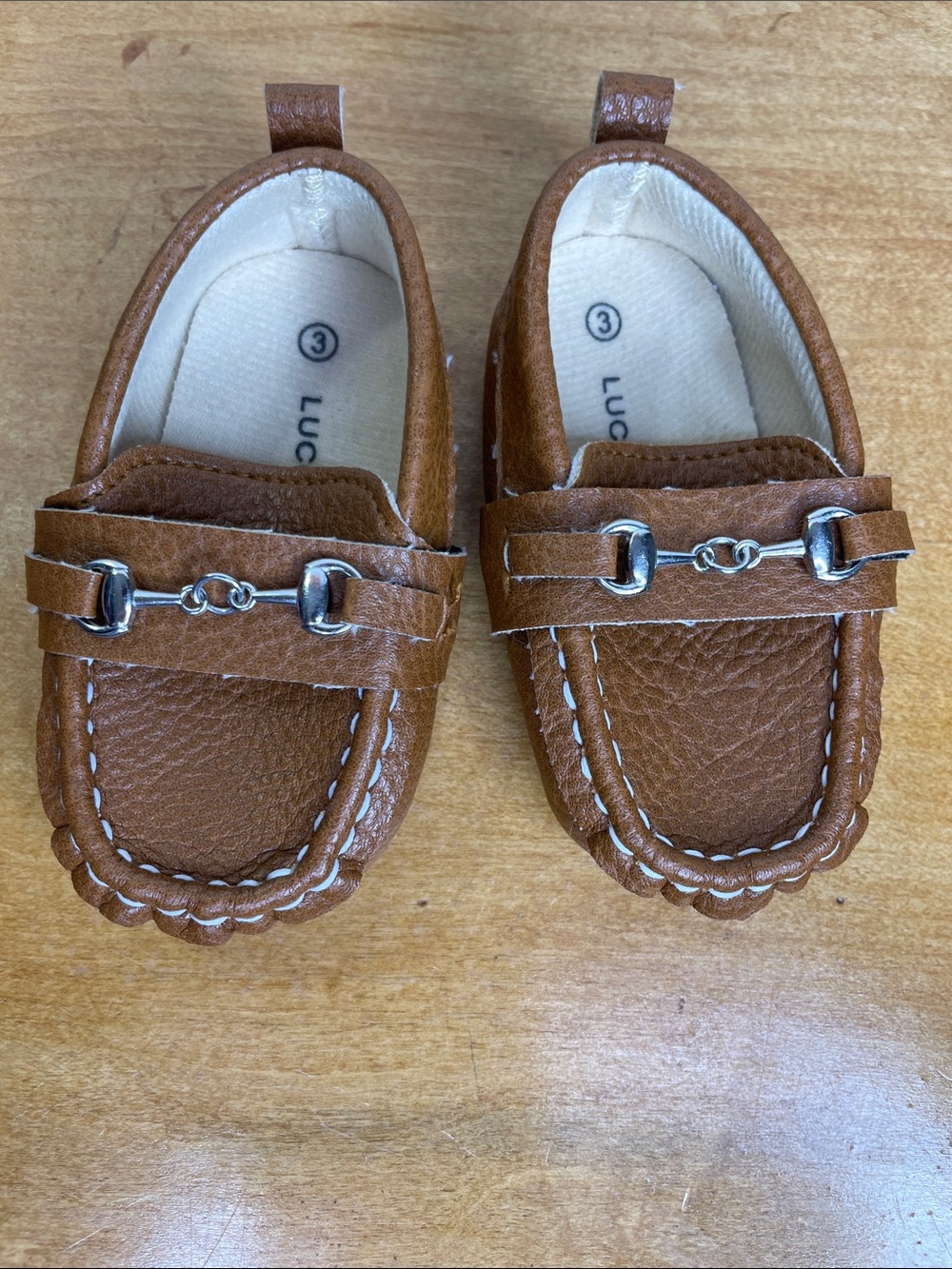 Lucky Brand Boys Brown Dress Loafers with Silver Bit